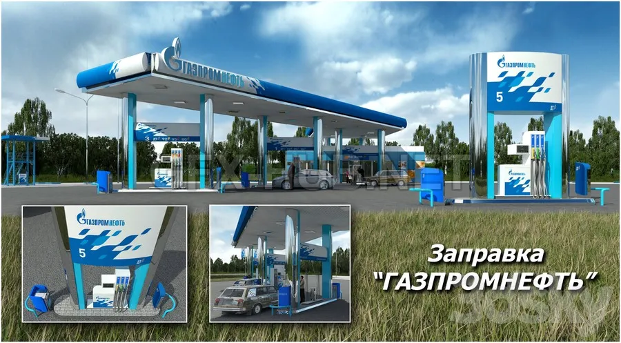 FURNITURE 3D MODELS – Petrol Station GAZPROMNEFT