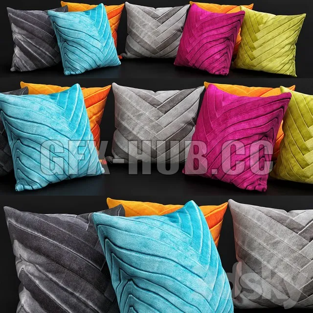 FURNITURE 3D MODELS – Pillows for Sofa Premium PRO No 10