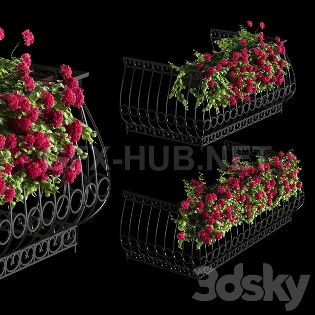 FURNITURE 3D MODELS – Plant Geranium for The Facade