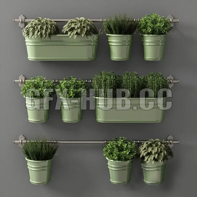 FURNITURE 3D MODELS – Plants set 08 (IKEA Fintorp)