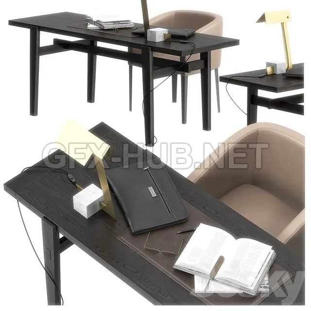 FURNITURE 3D MODELS – Poliform Home Hotel Desk Set