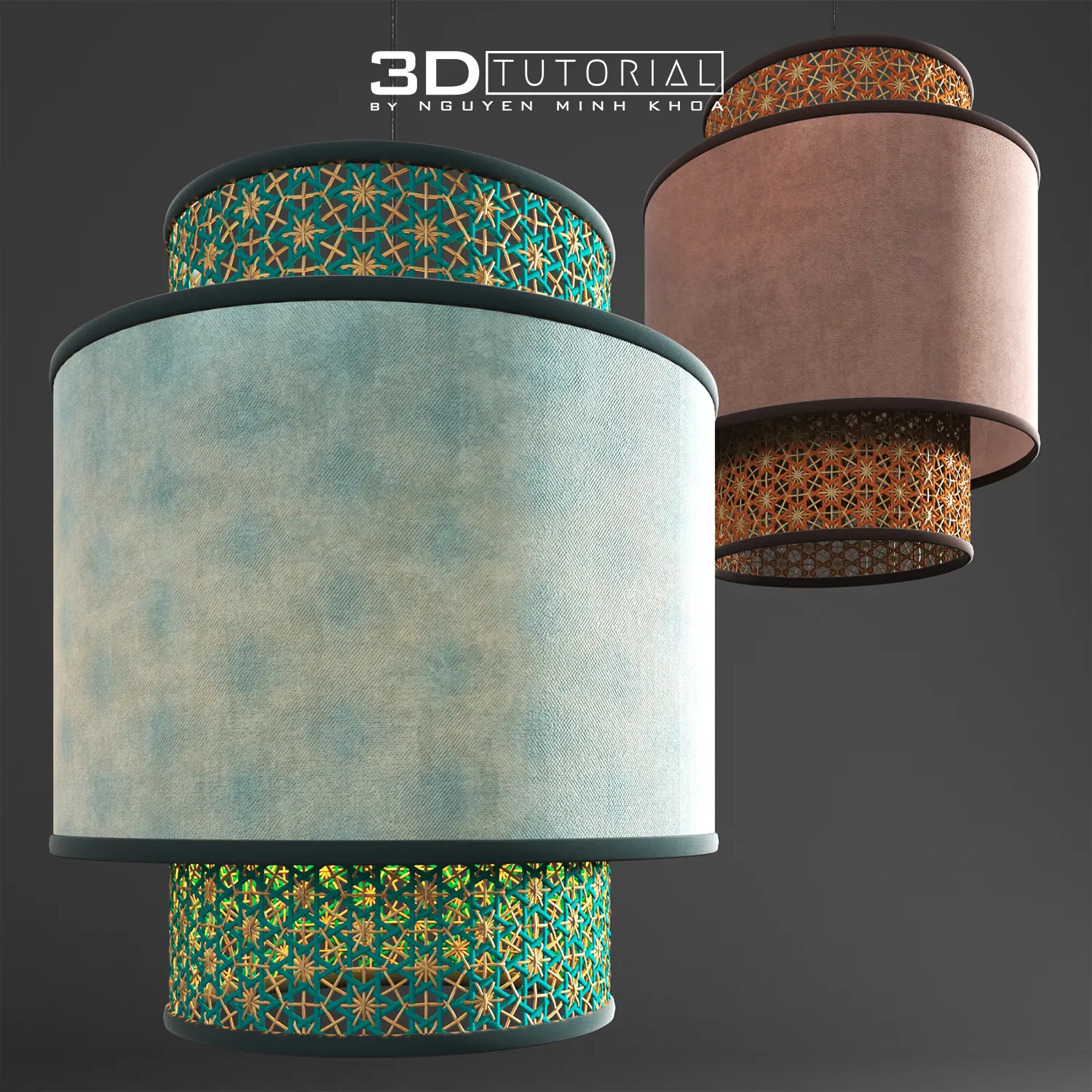 FURNITURE 3D MODELS – Rattan lamp 2 modelbyNguyenMinhKhoa