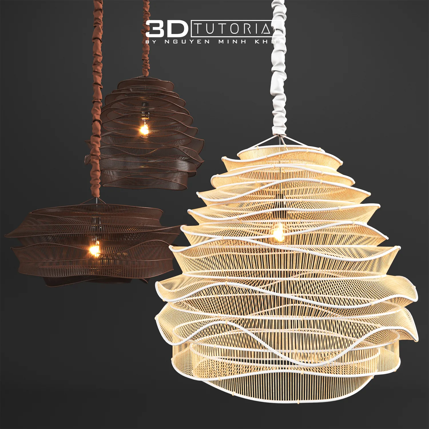 FURNITURE 3D MODELS – Roost bamboo cloud chandeliers modelbyNguyenMinhKhoa