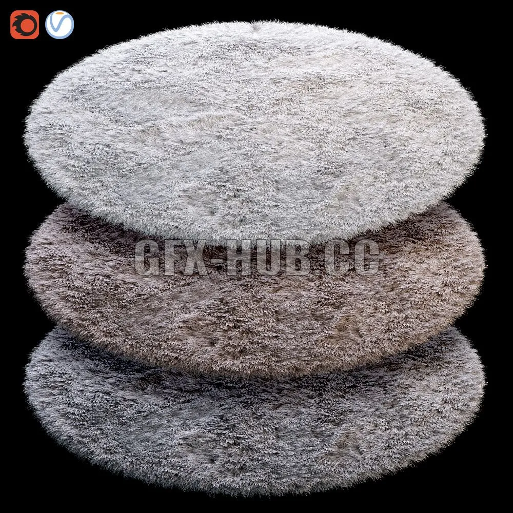 FURNITURE 3D MODELS – Round Fluffy Carpet