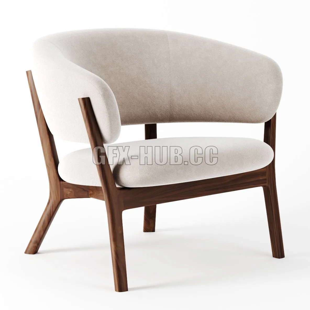 FURNITURE 3D MODELS – Roundish ARM lounge Chair by Maruni