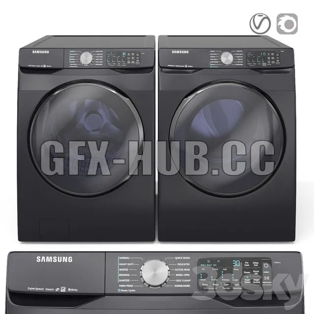 FURNITURE 3D MODELS – Samsung washer and dryer