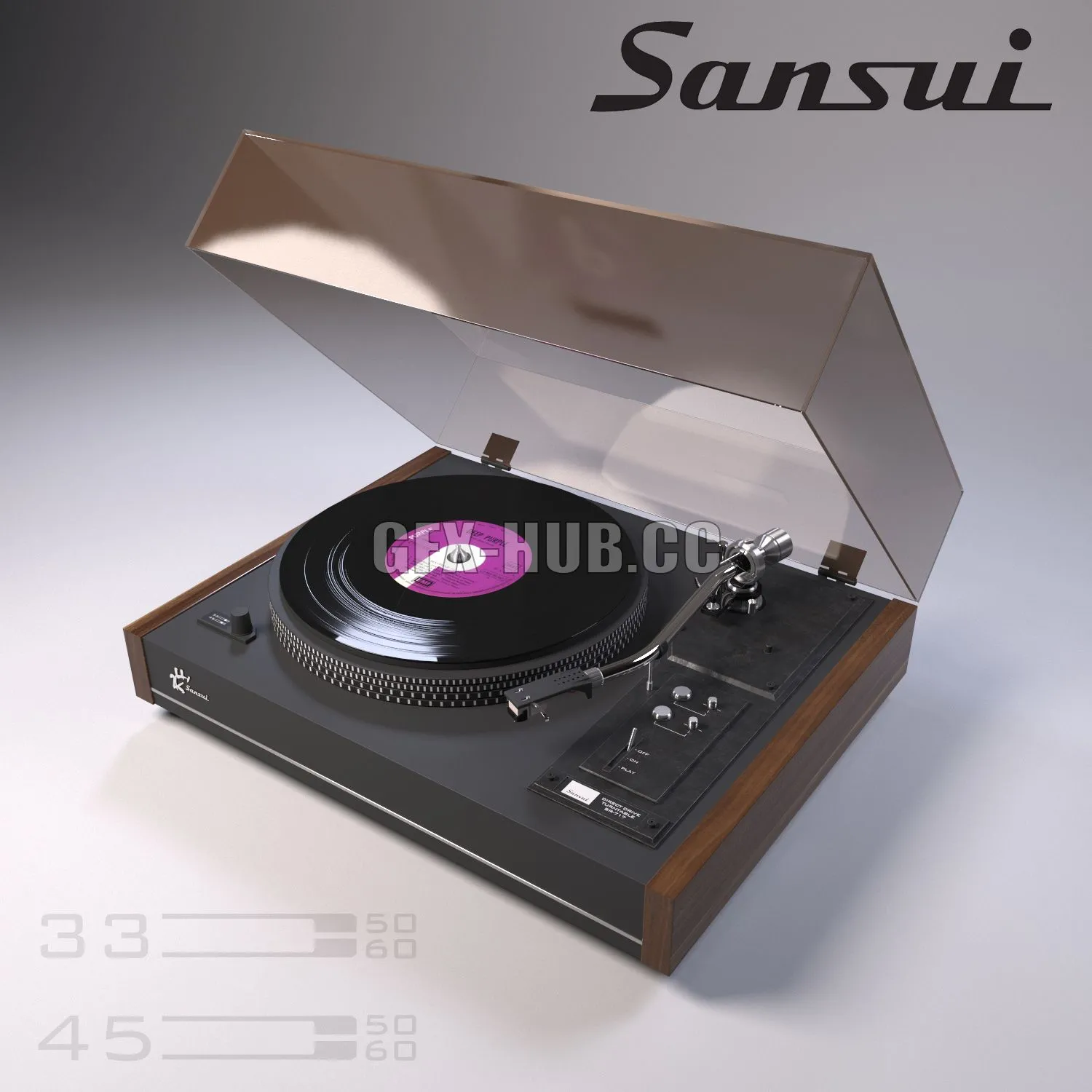 FURNITURE 3D MODELS – Sansui SR-717 vinyl player