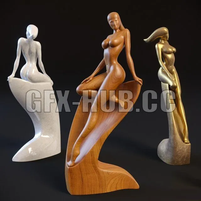 FURNITURE 3D MODELS – Sculpture of a naked woman Nymph
