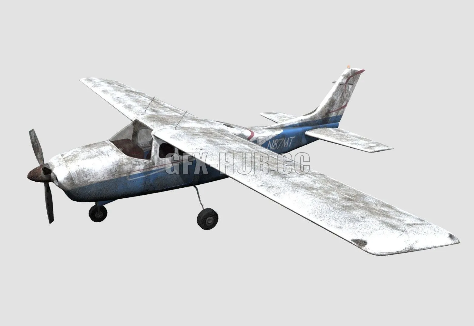 PBR Game 3D Model – Destroyed plane