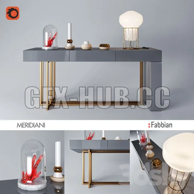 FURNITURE 3D MODELS – Shine quincy console by Meridiani