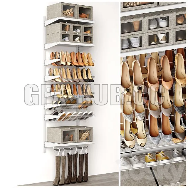 FURNITURE 3D MODELS – Shoe Rack in a Shoe Cabinet