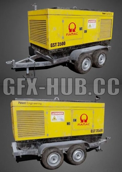 PBR Game 3D Model – Diesel Generator