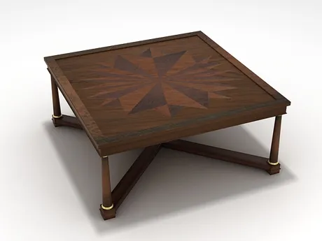 FURNITURE 3D MODELS – Square Marquetry Table 8552