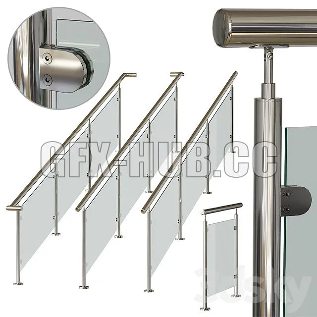 FURNITURE 3D MODELS – Stainless Steel Railing 3