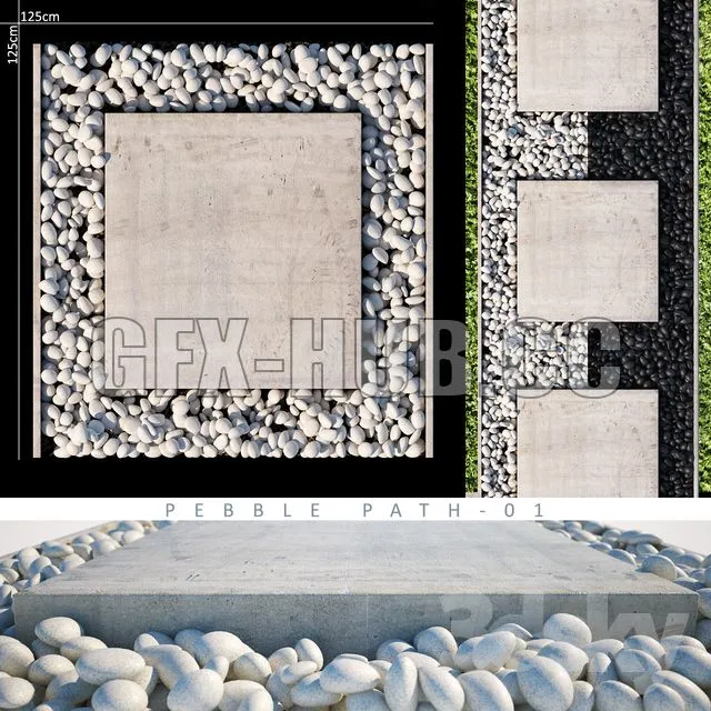FURNITURE 3D MODELS – Stone pebbles path