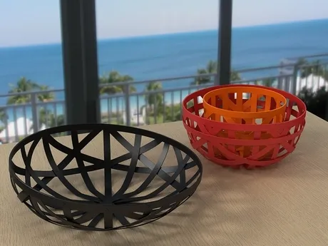 FURNITURE 3D MODELS – Strip leather baskets