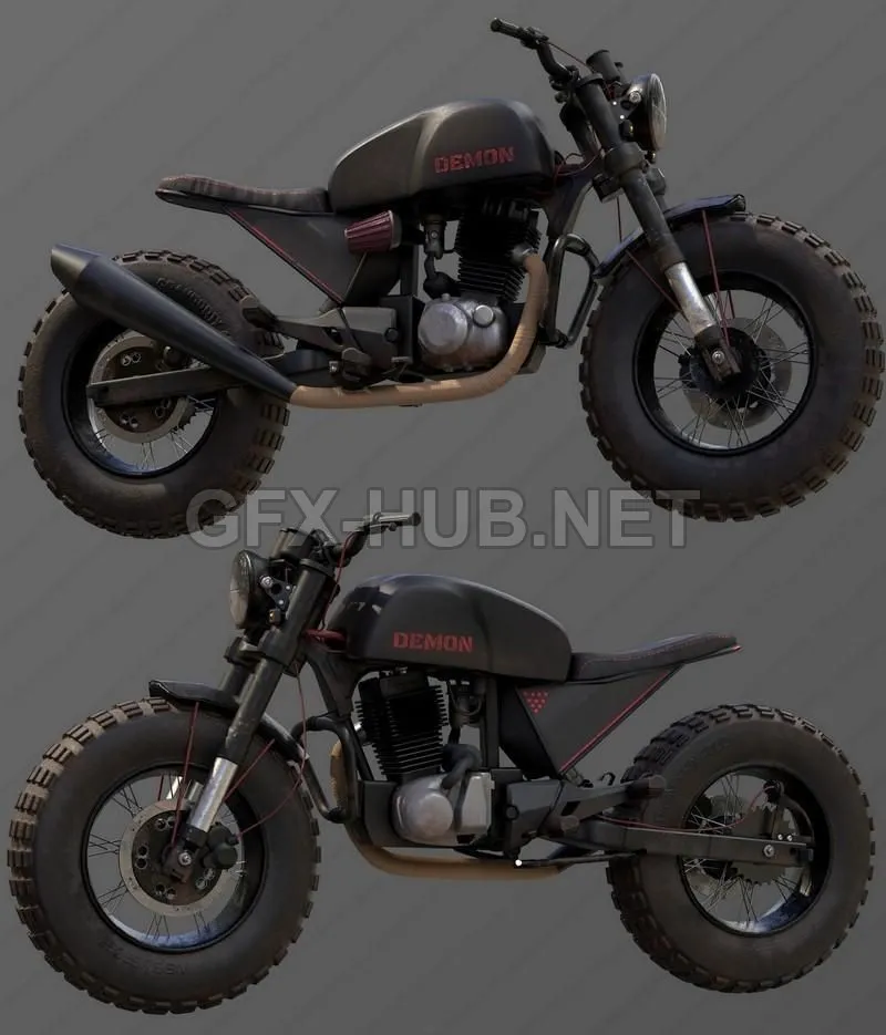 PBR Game 3D Model – Dirt Wheel Bike