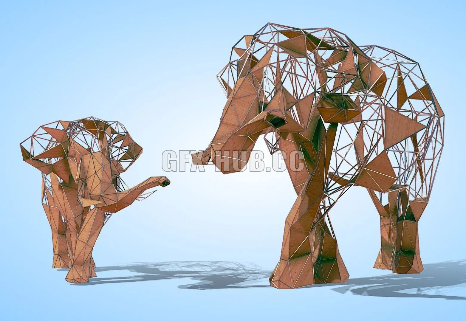PBR Game 3D Model – Abstract Elephant sculpture anmial statue
