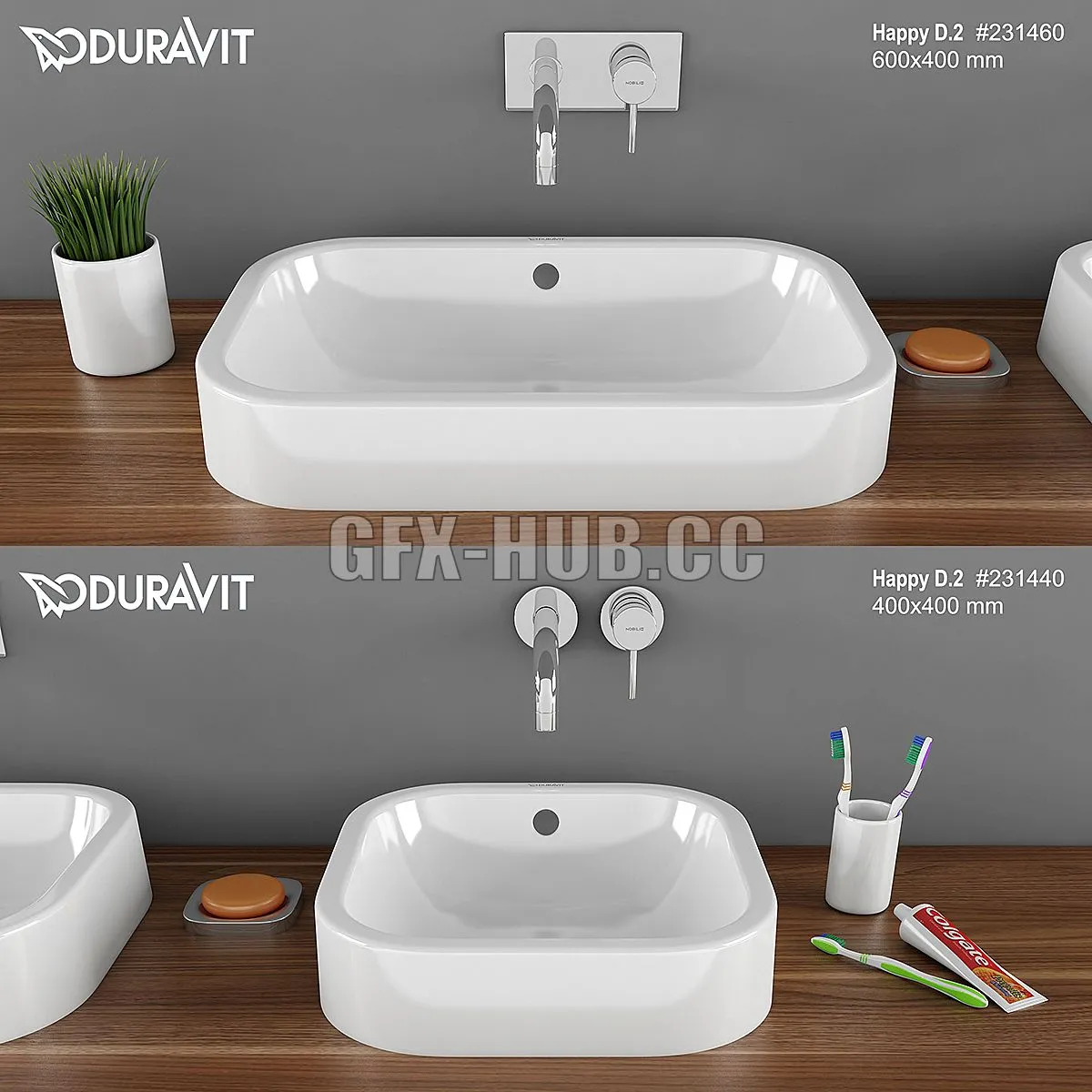FURNITURE 3D MODELS – The Washbasin DURAVIT Happy
