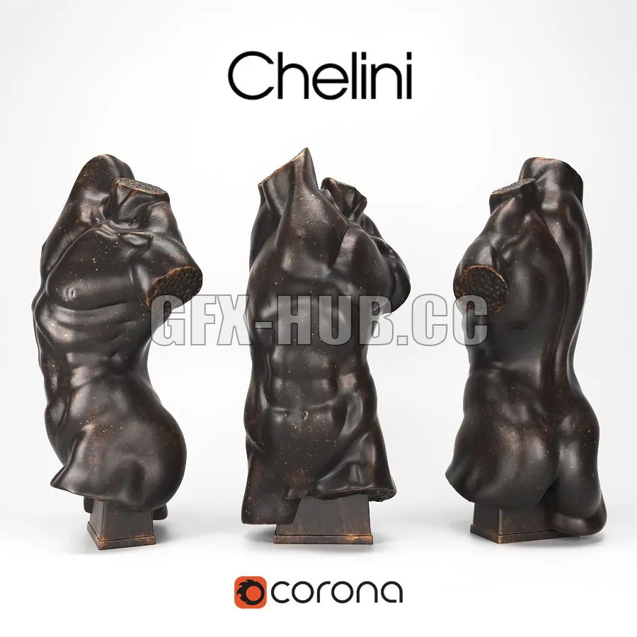 FURNITURE 3D MODELS – Torso sculpture CHELINI Art.241