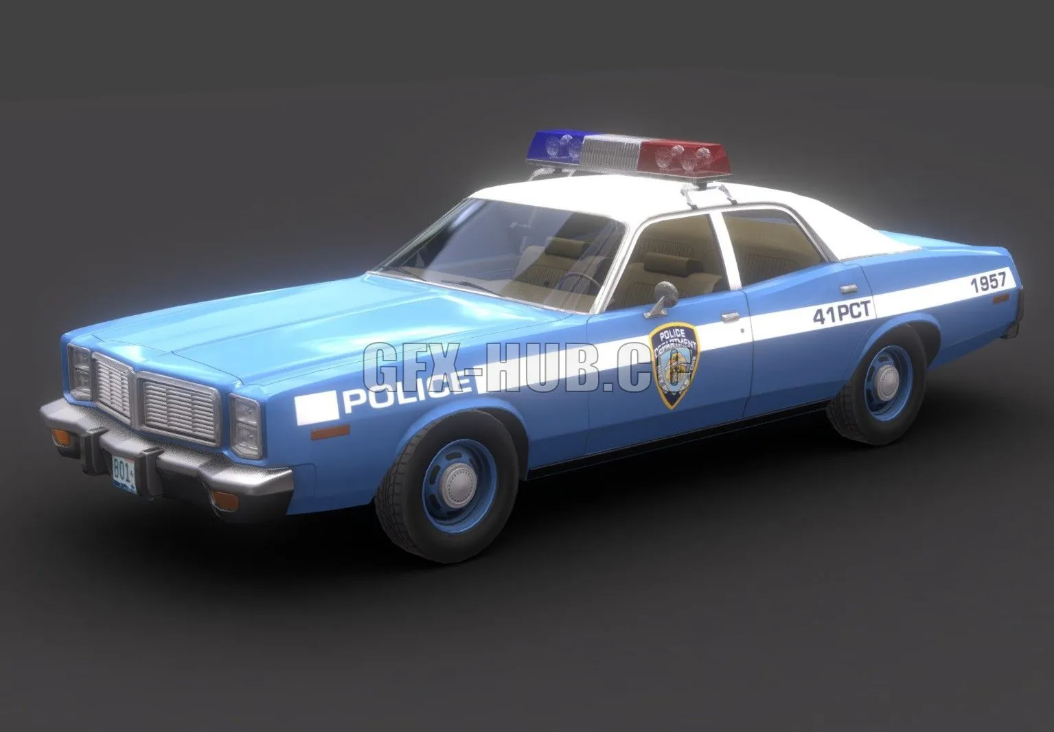 PBR Game 3D Model – Dodge Monaco New York Police