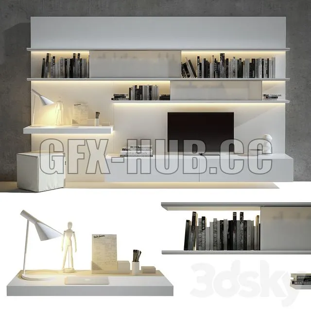 FURNITURE 3D MODELS – TV wall furniture with Gestalta sculpture by IKEA