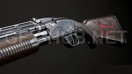 PBR Game 3D Model – Doom Shotgun