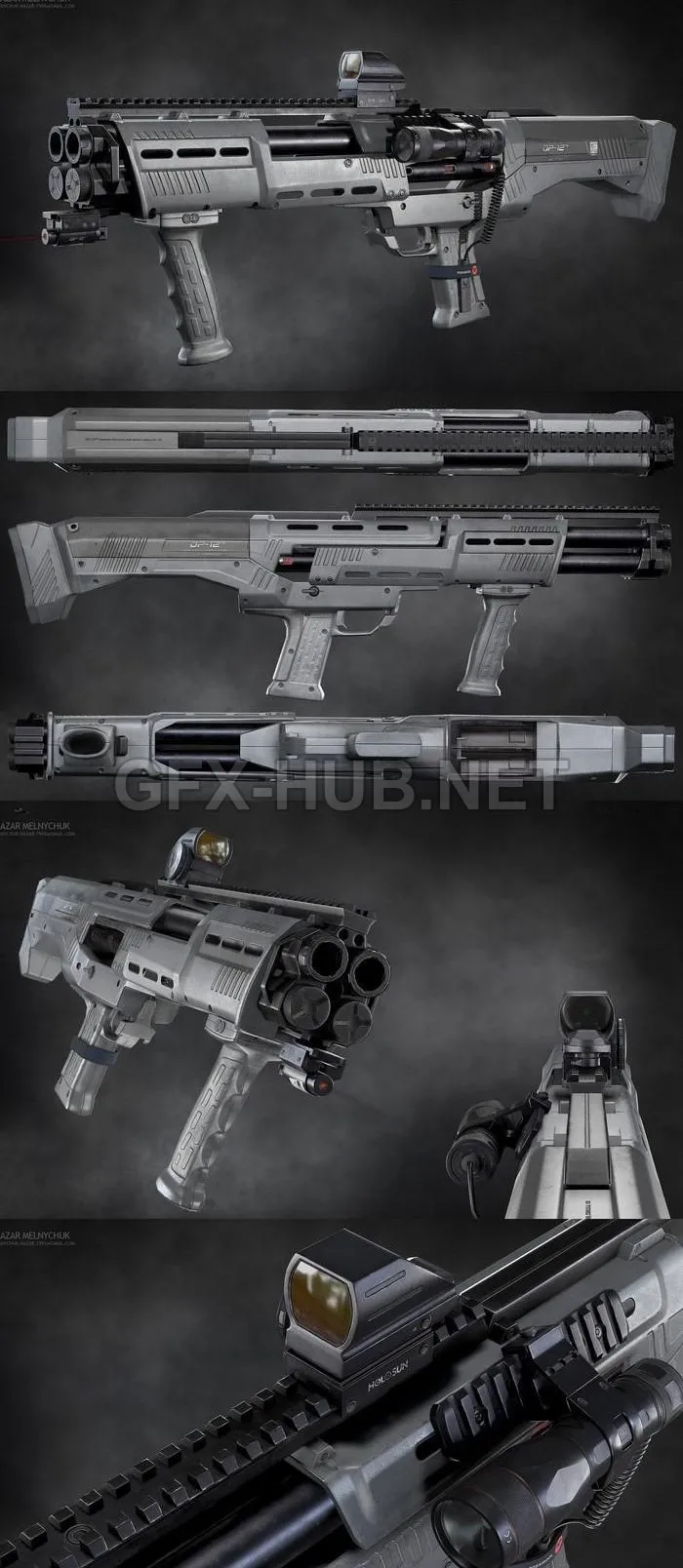 PBR Game 3D Model – DP-12 Shotgun