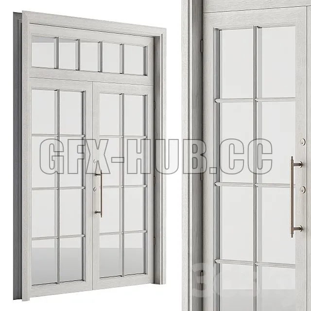 FURNITURE 3D MODELS – White Wooden Vintage Glass Door Set 19