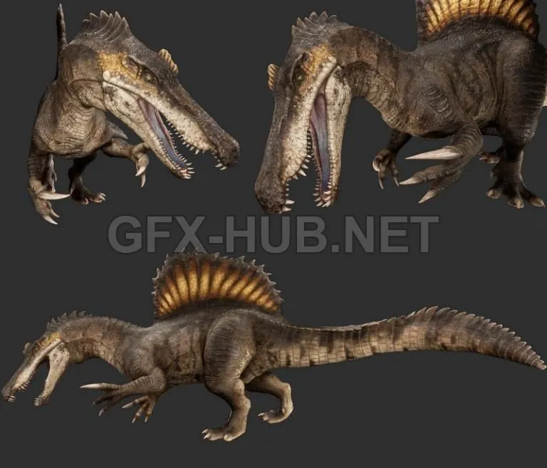 PBR Game 3D Model – Drac Dinosaur PBR