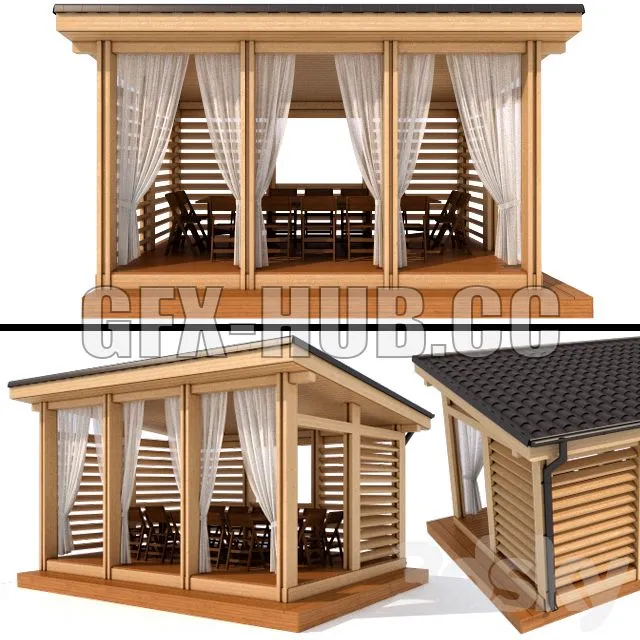 FURNITURE 3D MODELS – Wooden Arbor in a Modern Style