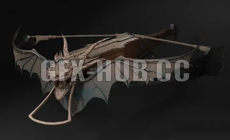 PBR Game 3D Model – Dragon Crossbow