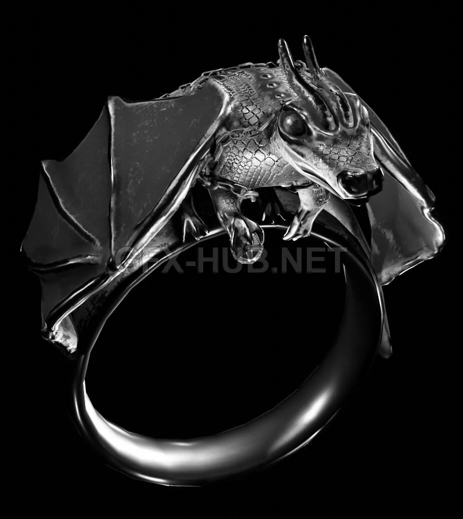 PBR Game 3D Model – Dragon ring