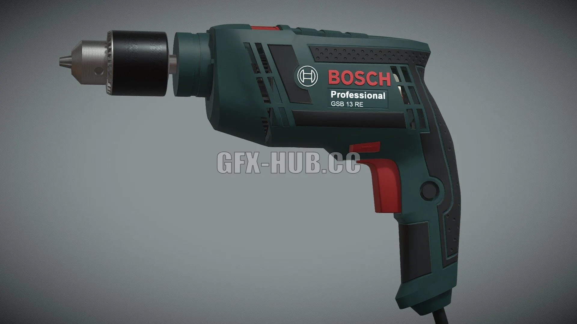 PBR Game 3D Model – Drill Bosch Professional GSB 13
