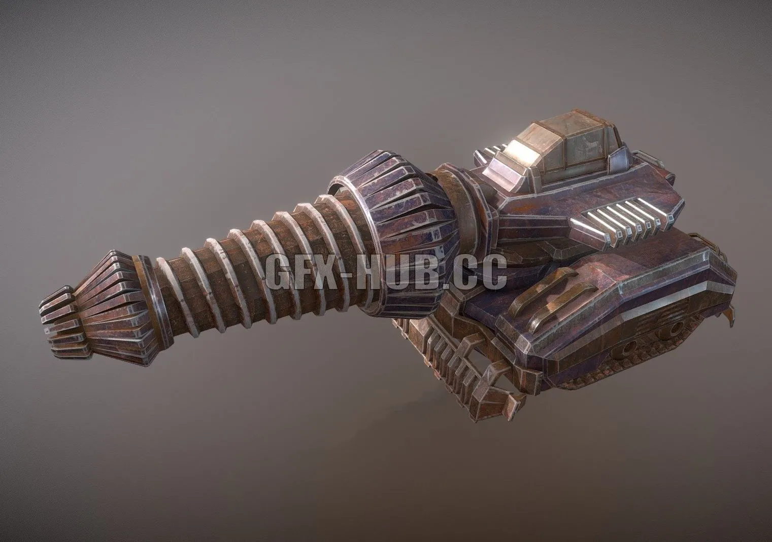 PBR Game 3D Model – Drill Tank Animated