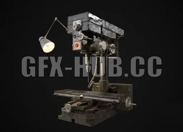 PBR Game 3D Model – Drilling Machine