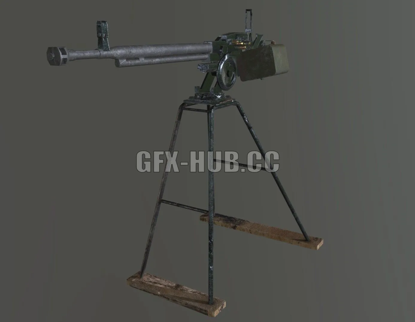 PBR Game 3D Model – DshK Machine gun
