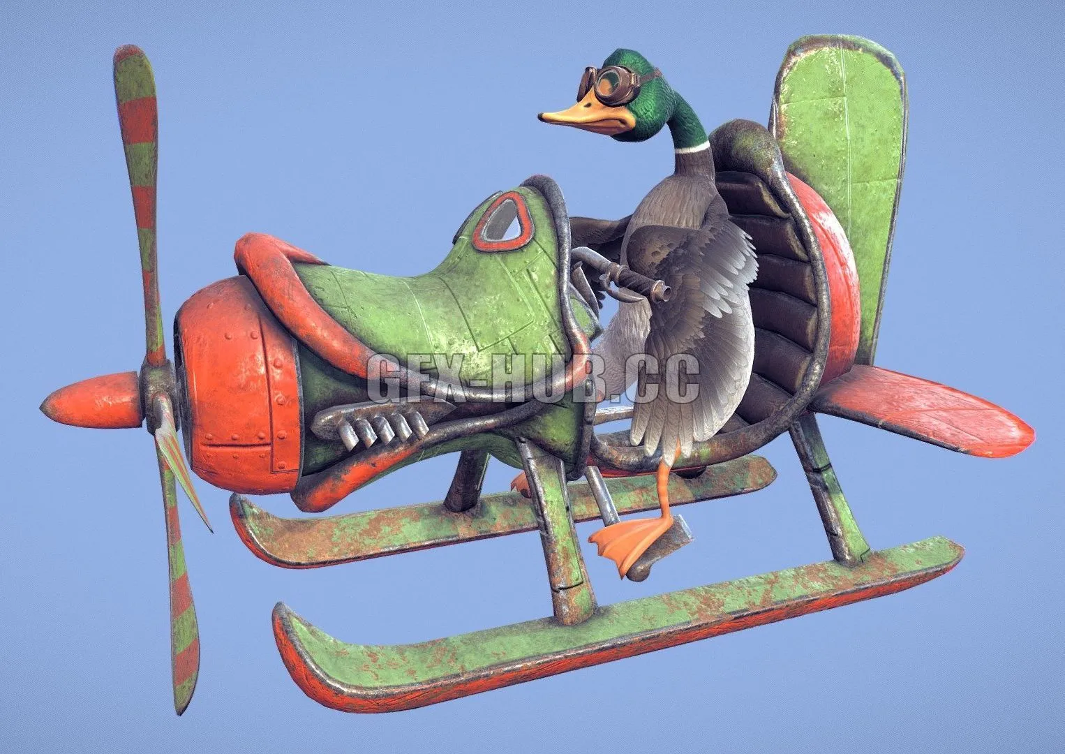 PBR Game 3D Model – Duck Ship