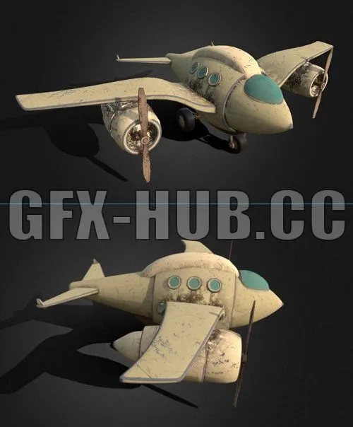 PBR Game 3D Model – Dusty 34Fat Seagull34 Stylized Cartoony plane
