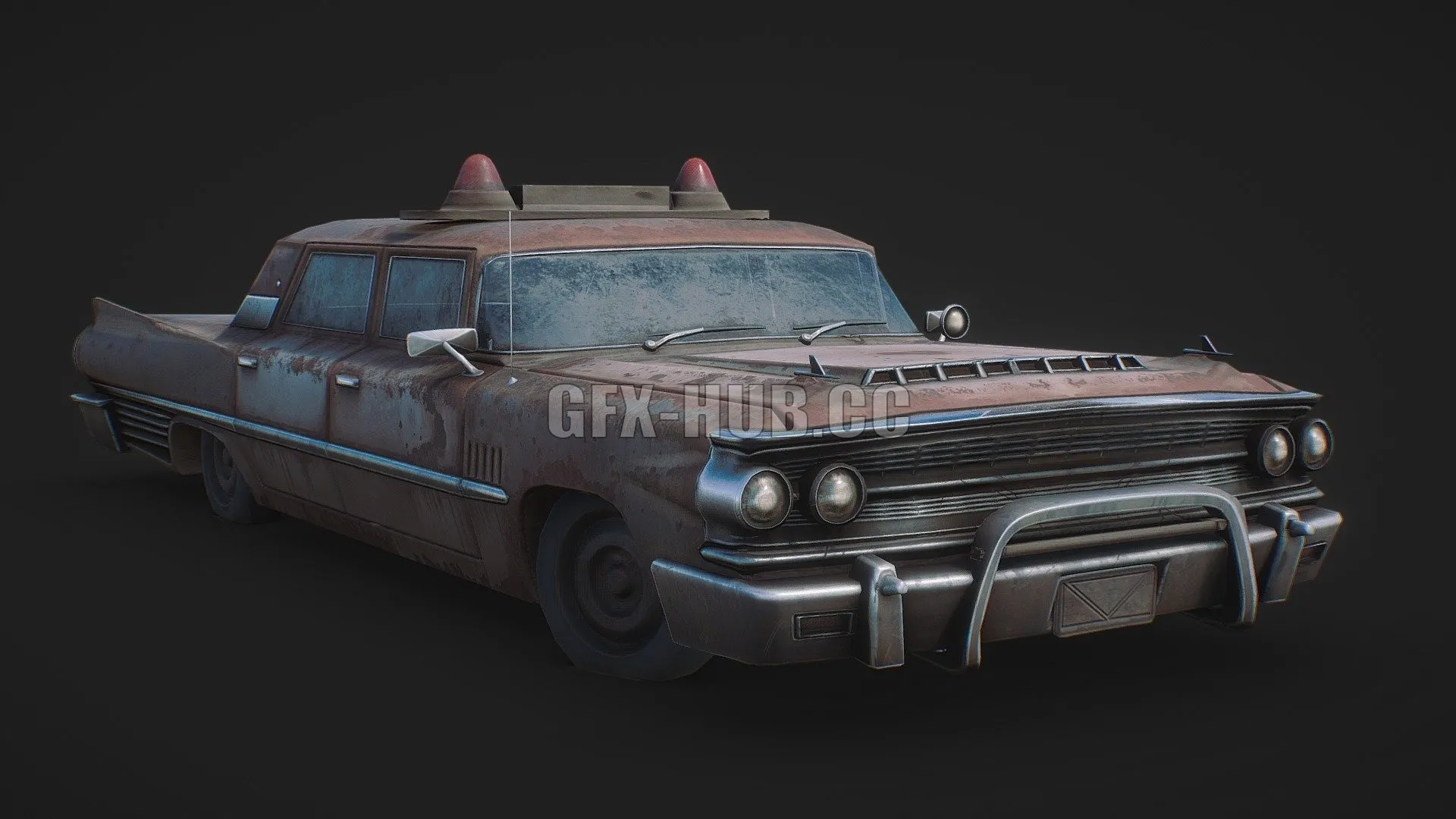 CAR – Abandoned Old Police Car 3D Model