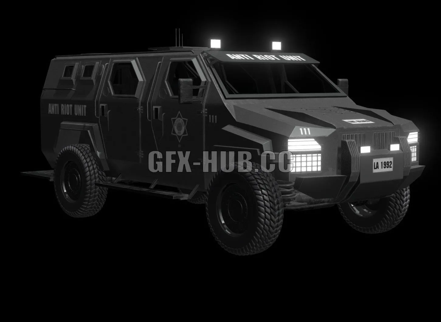 CAR – Armoured Police Truck 3D Model