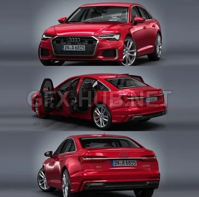 CAR – Audi A6 S-Line 55 TFSI 2019 3D Model