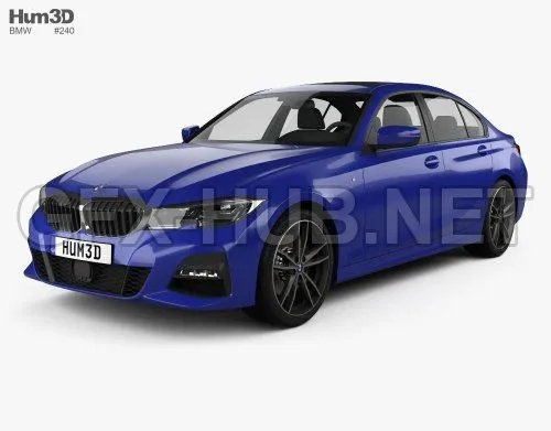 CAR – BMW 3 Series M-Sport sedan with HQ interior 2019  3D Model