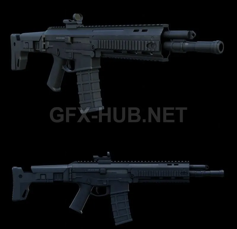 PBR Game 3D Model – ACR Rifle PBR