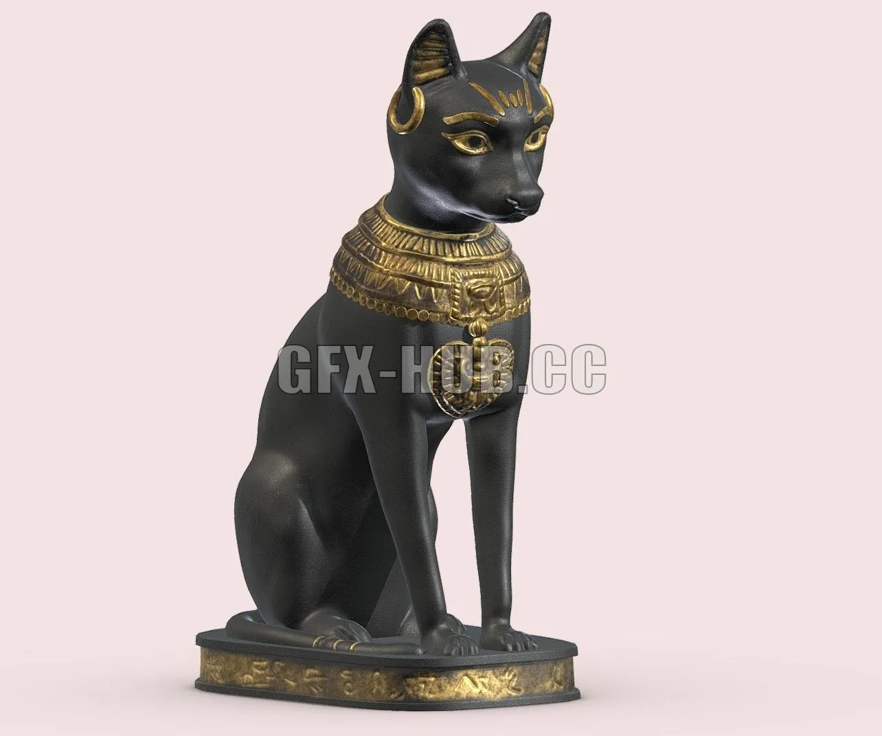 PBR Game 3D Model – Egyptian Cat Goddess Bastet