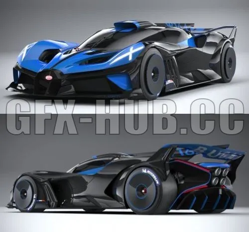 CAR – Bugatti Bolide Concept Car 2020 3D Model