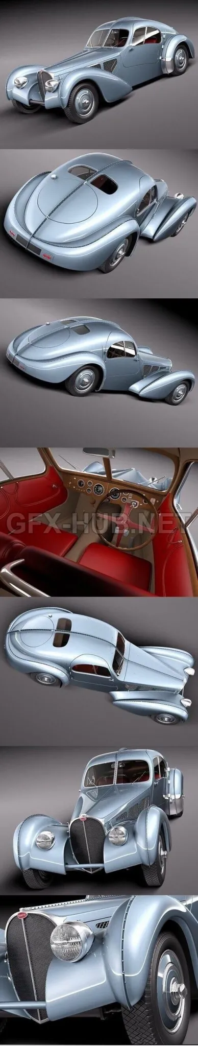 CAR – Bugatti Type 57 Atlantic 1936  3D Model