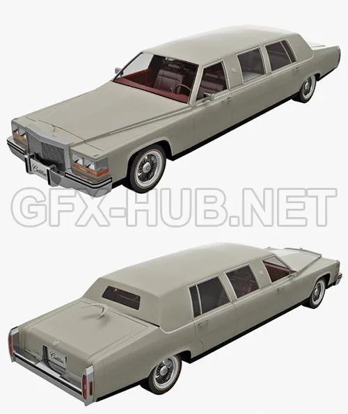 CAR – Cadillac Fleetwood Limousine 1986 3D Model