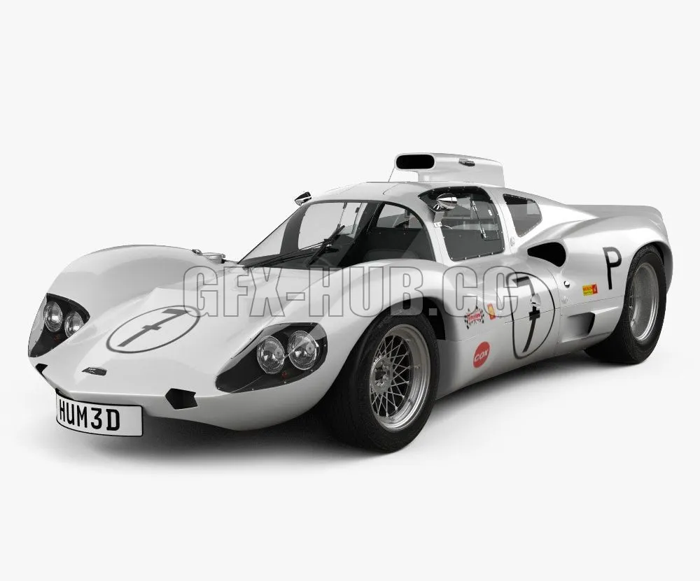 CAR – Chaparral 2D Race Car with HQ interior 1966 3D Model