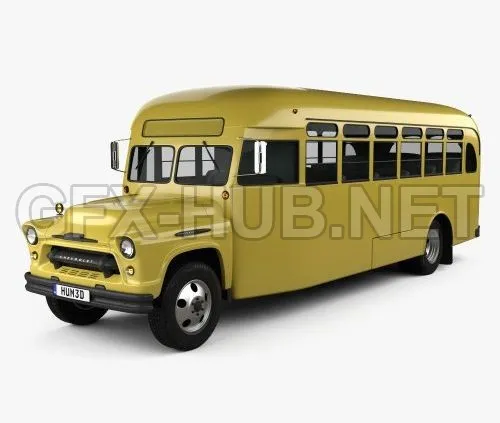 CAR – Chevrolet 6700 School Bus 1955  3D Model